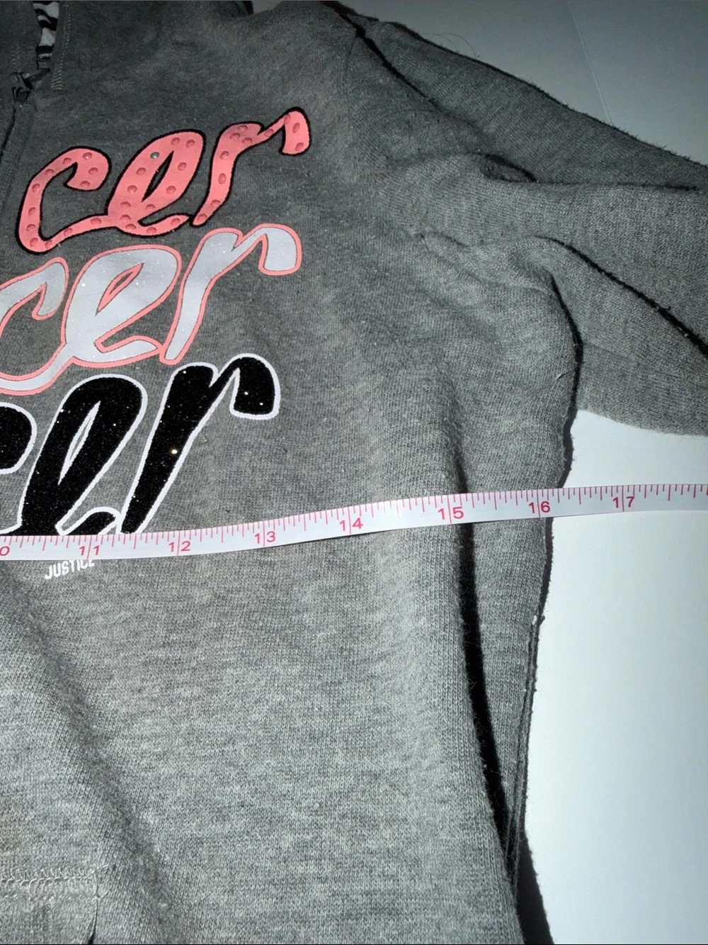 Justice soccer zip up hoodie